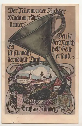 Ak Gruss aus Nürnberg * Nürnberger Trichter * 1934 ! (A1616