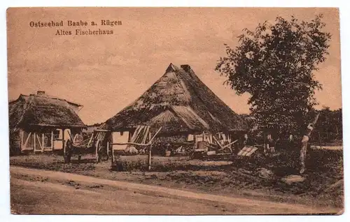 Ak Ostseebad Baabe auf Rügen Altes Fischerhaus um 1910