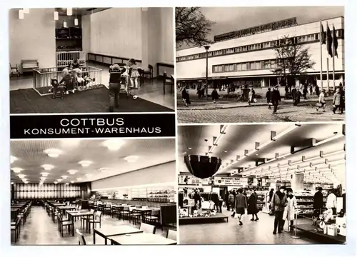 Ak Cottbus Konsument Warenhaus 1971 DDR