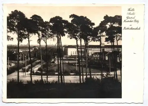 Ak Halle Saale General Maercker Platz Nachrichtenschule 1939 Feldpost Stempel