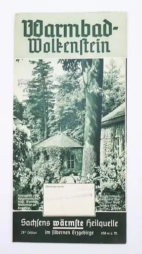 Warmbad Wolkenstein im silbernen Erzgebirge 1937 Prospekt