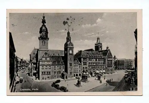 Ak Chemnitz Markt 1944