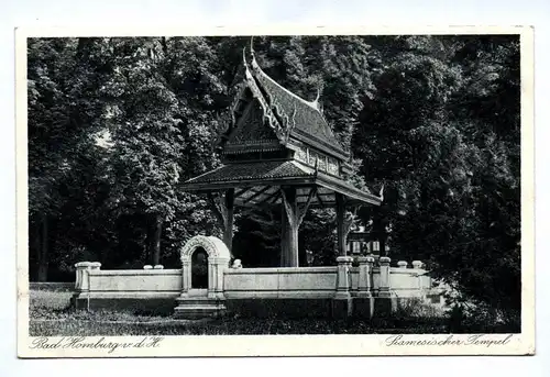 Ak Bad Homburg Siamesischer Tempel Thai Sala 1938