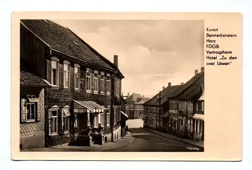 Ak Kurort Benneckenstein Harz FDGB Vertragsheim Hotel zu den zwei Löwen 1957