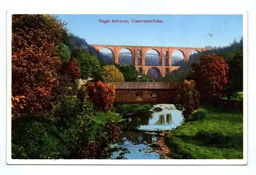 Ak Vogtländische Schweiz Elstertalbrücke