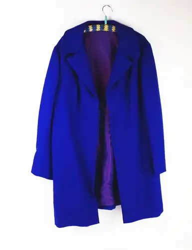 Kleid Jacke Kombi Blau 50er 60er Jahre DDR Damen Vintage Kostüm