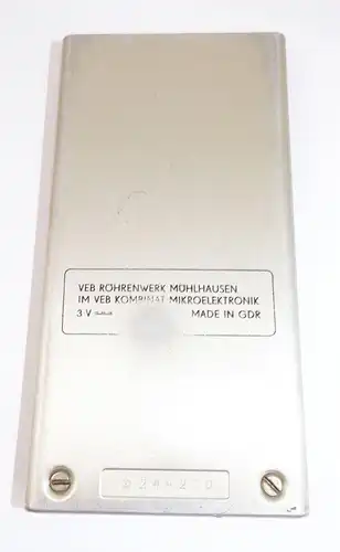 Alter DDR  MR411 Taschenrechner mit Etui und Bedienungsanleitung