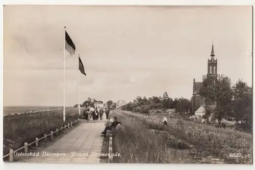 Ak Ostseebad Dievenow Strand Promenade Dziwnów Pommern polska 1936