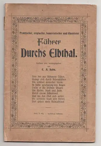 Führer durchs Elbthal von E.A.Hahn um 1910 Dresden Lössnitz !