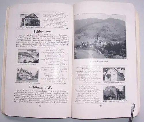 Der Schwarzwald Führer Städte Bäder Sommerfrischen Gaststätten 1927 Reisebuch