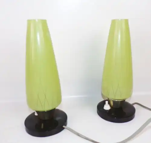 Nachttischlampe Paar Set Grün Schwarz Mid Century Leuchte