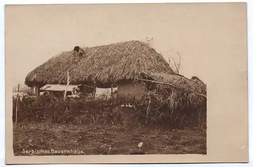 Foto Ak Serbien Bauernhaus 1 Wk