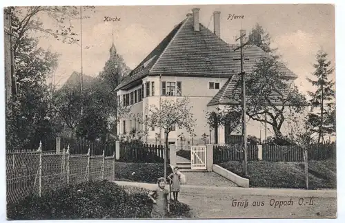Ak Gruß aus Oppach Kirche Pfarre 1924