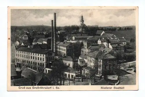 Ak Gruss aus Großröhrsdorf in Sachsen Niederer Stadtteil 1938