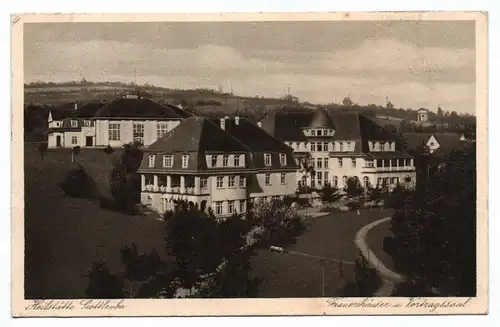 Ak Heilstätte Gottleuba Frauenkirche und Vortragssaal Sachsen 1930