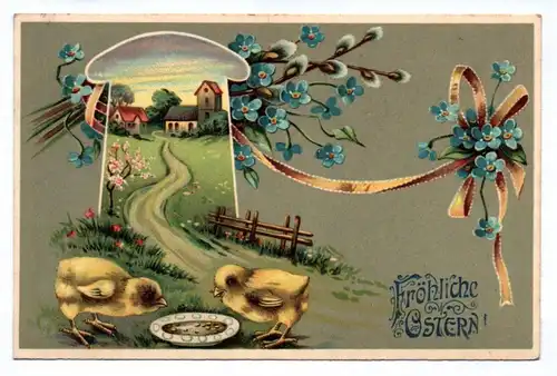 Ak Fröhliche Ostern 1913 Küken