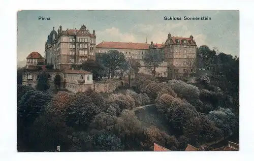 Ak Pirna Schloss Sonnenstein 1918