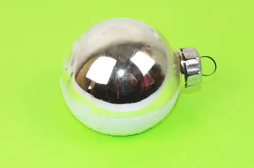 Feiner Glasschmuck Kugeln 5 Stück Silber Weiss