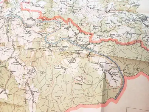 Pirna 1954 DDR Kreisübersichtskarte 1:50000 alte Landkarte Sachsen