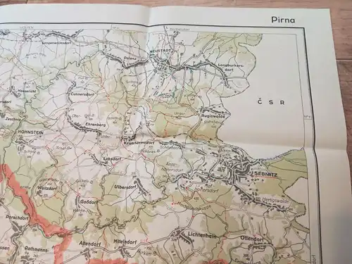 Pirna 1954 DDR Kreisübersichtskarte 1:50000 alte Landkarte Sachsen