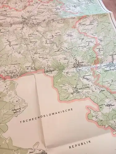 Kreisübersichtskarte Oelsnitz Sachsen 1953 DDR Landkarte 79 x 67 cm