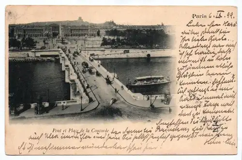 Ak Paris 1899 Pont et Place de la Concorde