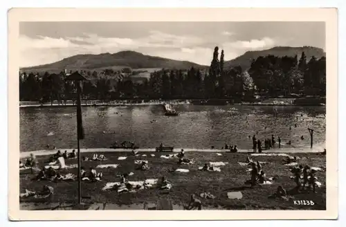 DDR Ak Volksbad Olbersdorf bei Zittau Fuß des Zittauer Gebirge gelegen 1954