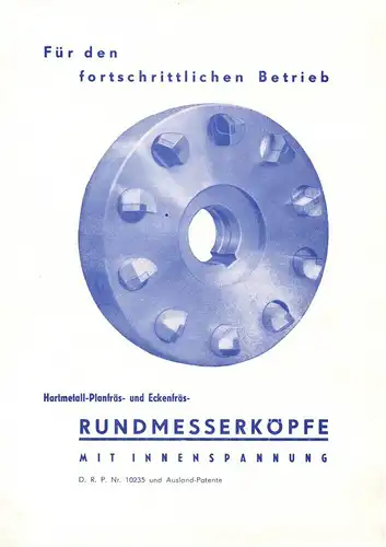 DDR Prospekt Rundmesserköpfe Maschinenbau PGH Asbach Schmalkalden 1963