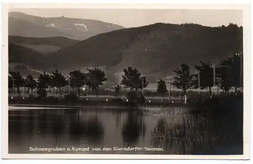 Ak Schneegruben und Kynast von den Giersdorfer Teichen Schlesien 1930