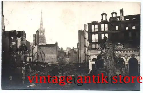 Foto Ak Lille in Trümmer Frankreich 1 Weltkrieg WW1 real photo