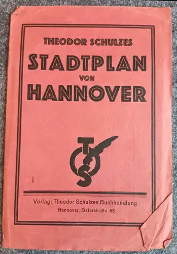 Pharus Stadtplan von Hannover 49 x 40,5 cm alte Landkarte