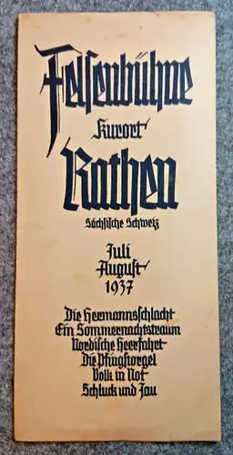 Alter Prospekt Felsenbühne Kurort Rathen 1937 Sächsische Schweiz