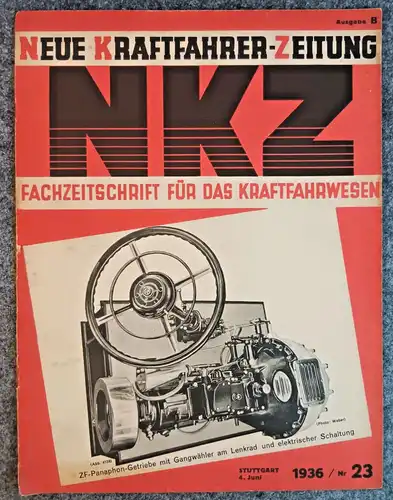 NKZ Neue Kraftfahrer Zeitung 1936 Nr 23 Ausgabe B Original Zeitschrift DR