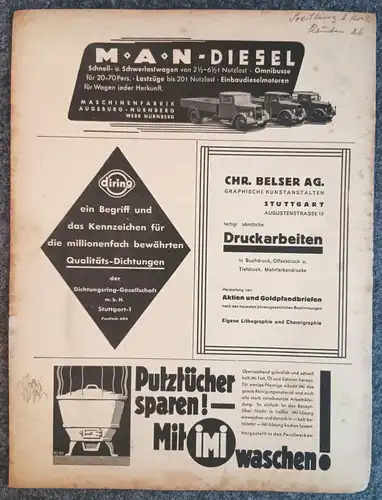 NKZ Neue Kraftfahrer Zeitung 1936 Nr 23 Ausgabe B Original Zeitschrift DR