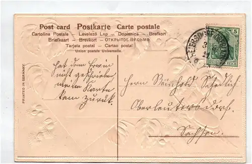 Präge Ak Maikäfer auf Weidenkätzchen Fröhliche Pfingsten 1911 
