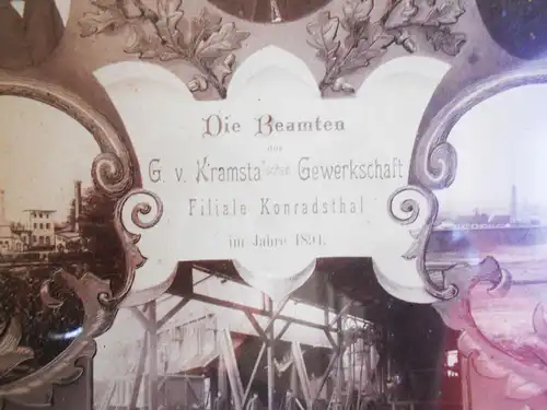 Foto 1894 Bilderrahmen Beamte G.v.Kramsta`schen Gewerkschaft Konradsthal Bergbau