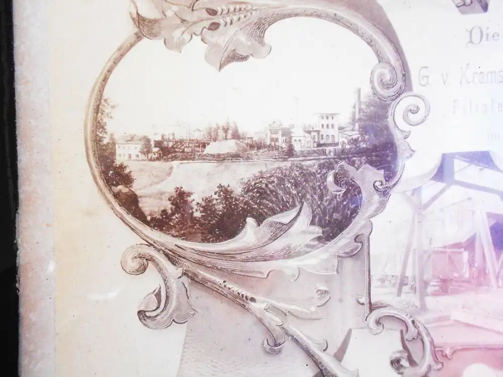 Foto 1894 Bilderrahmen Beamte G.v.Kramsta`schen Gewerkschaft Konradsthal Bergbau 4