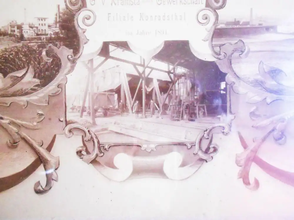 Foto 1894 Bilderrahmen Beamte G.v.Kramsta`schen Gewerkschaft Konradsthal Bergbau 5