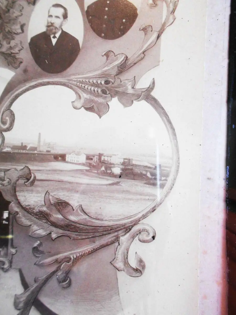 Foto 1894 Bilderrahmen Beamte G.v.Kramsta`schen Gewerkschaft Konradsthal Bergbau 6