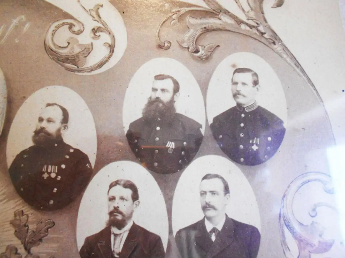 Foto 1894 Bilderrahmen Beamte G.v.Kramsta`schen Gewerkschaft Konradsthal Bergbau 7