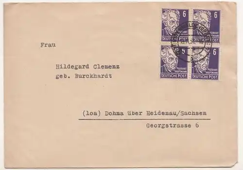 Brief Fürstenwalde Spree nach Dohna bei Heidenau 1951 Mi Nr 328 ! (B7