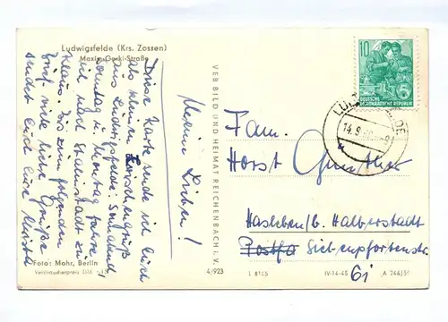 Ak Ludwigsfelde Kreis Zossen Maxim Gorki Straße 1960
