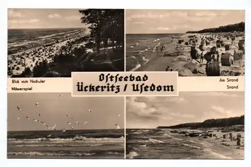 DDR Ak Ostseebad Ückeritz Usedom Blick vom Hochufer 1959