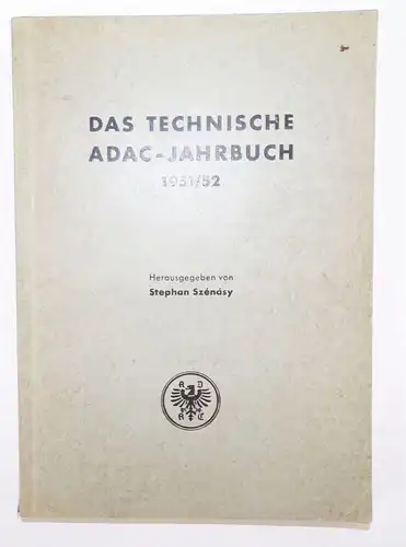 Das technische ADAC Jahrbuch 1951 1952 Stephan Szenasy Automobil Oldtimer