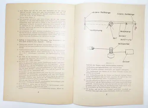 LKW Kundendienst G5 Bedienungsvorschrift für Spill mit Abschnappkupplung 1956