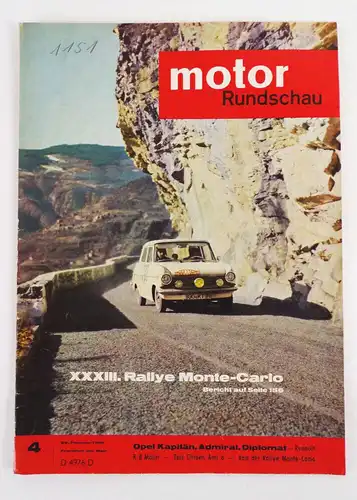 Motor Rundschau 4 von 1964 Rallye Monte Carlo Opel Kapitän Admiral Diplomat