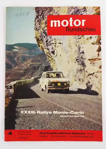 Motor Rundschau 4 von 1964 Rallye Monte Carlo Opel Kapitän Admiral Diplomat 