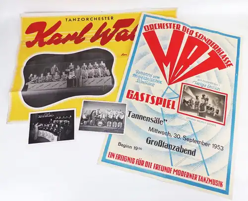 Tanzorchester Helmut Walter Plakate Autogrammkarten 1950er Dresden Sachsen