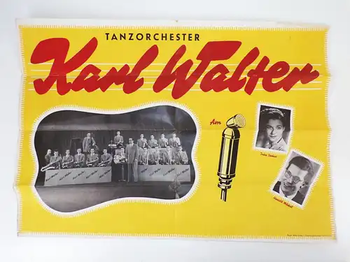 Tanzorchester Helmut Walter Plakate Autogrammkarten 1950er Dresden Sachsen