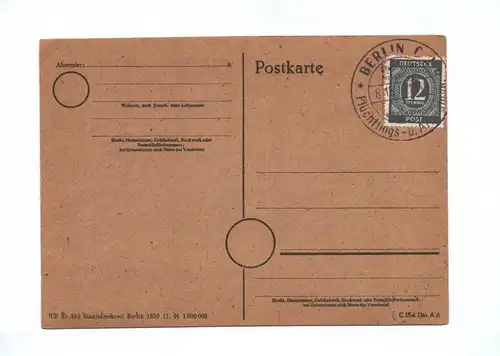 Briefmarken Ausstellung Berlin 1946 Postkarte